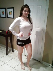 Cute Brunette In Shorts